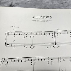 Billy Joel Allentown Sheet Music Lyrics Piano Vocal Guitar Cherry Lane Music Co.