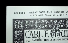 Choral Sheet Music « Great God and God Of Our Salvation » SATB Carl F. Mueller
