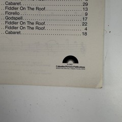 Vintage 1982 Cabaret Fiddler on the Roof Broadway Show Tunes Sheet Music C