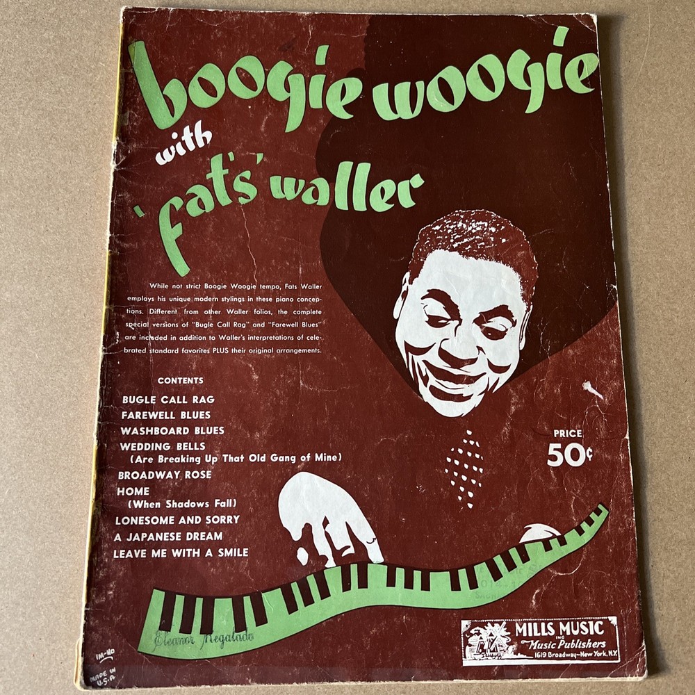 BOOGIE WOOGIE With FATS WALLER Songbook 1941 9 songs 32 pages sheet music book