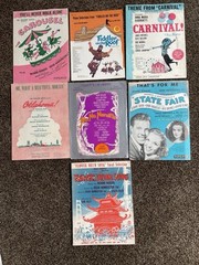 Lot of 7 Vintage Sheet Music Score Show Tunes 40&rsquo;s 50&rsquo;s 60&rsquo;s State Fair Carousel