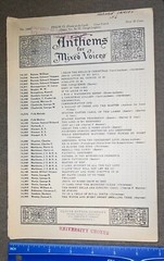 1927 « Anthems For Mixed Voices » Vintage Choir Sheet Music