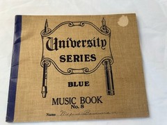 University Series Blue Music Book No. 8 Blank Sheet Music Vintage