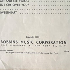 Robbins Music Corporation Album of Familiar Songs Piano Sheet Music 1955
