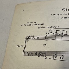 1929 Star Dust Sheet Music Hoagy Carmichael Mitchell Parish SATB Mixed Voices