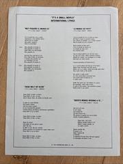 IT&rsquo;S A SMALL WORLD Sherman Walt Disney 1979 Sheet Music Wonderland Vintage