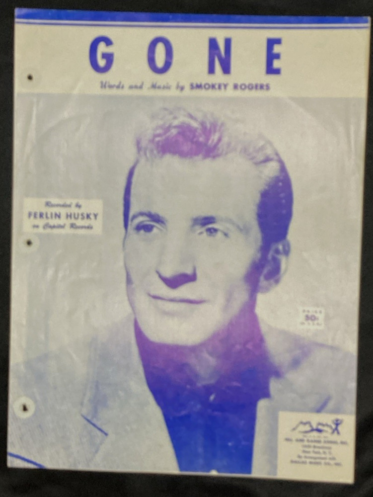Vtg Sheet Music, Gone, Smokey Rodgers 1952 – ships free