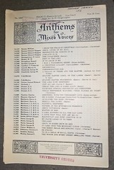 1927 « Anthems For Mixed Voices » Vintage Choir Sheet Music