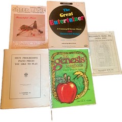 Lot of 5 Vintage Sheet Music The Great Entertainer Genesis Songbook & More