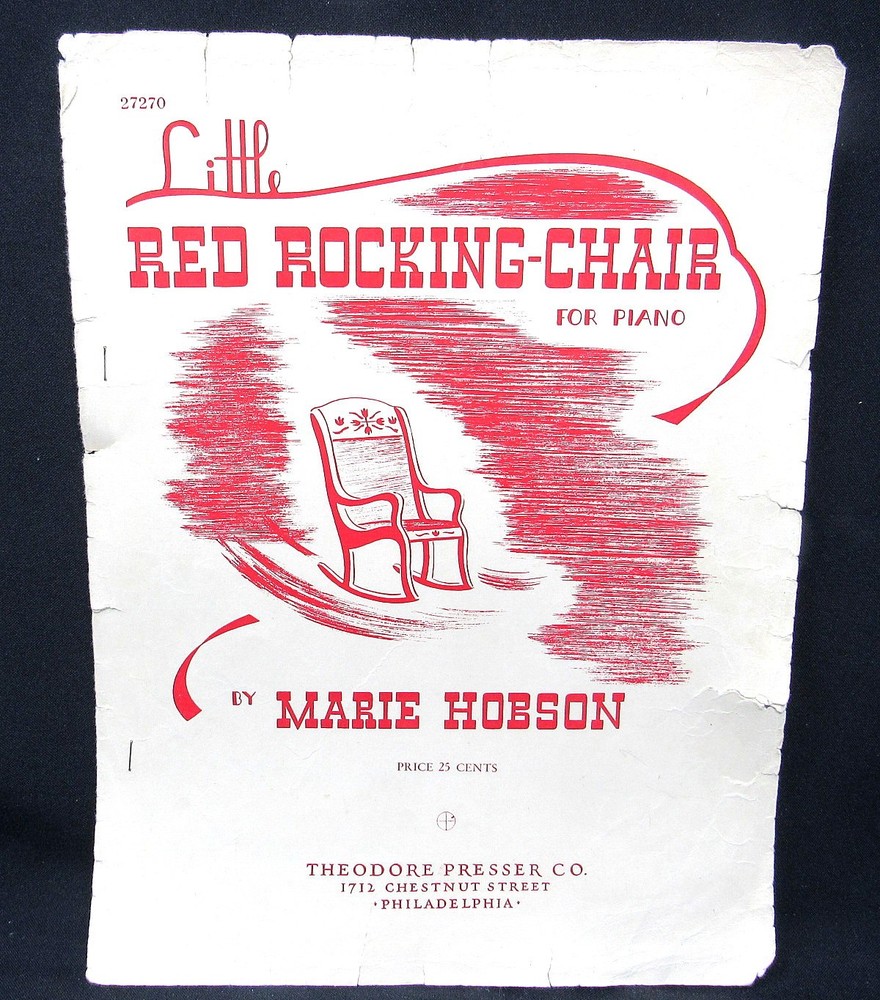 Little Red Rocking Chair Sheet Music 1942 for Piano Antique Vintage US Seller