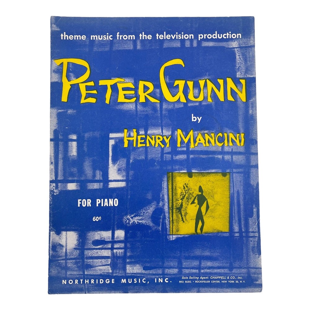 Peter Gunn TV Theme Series Sheet Music Piano 1959 Henry Mancini Vintage