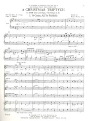 Christmas Triptych SATB Congregation Organ Strings Score & Parts 1977 Proulx