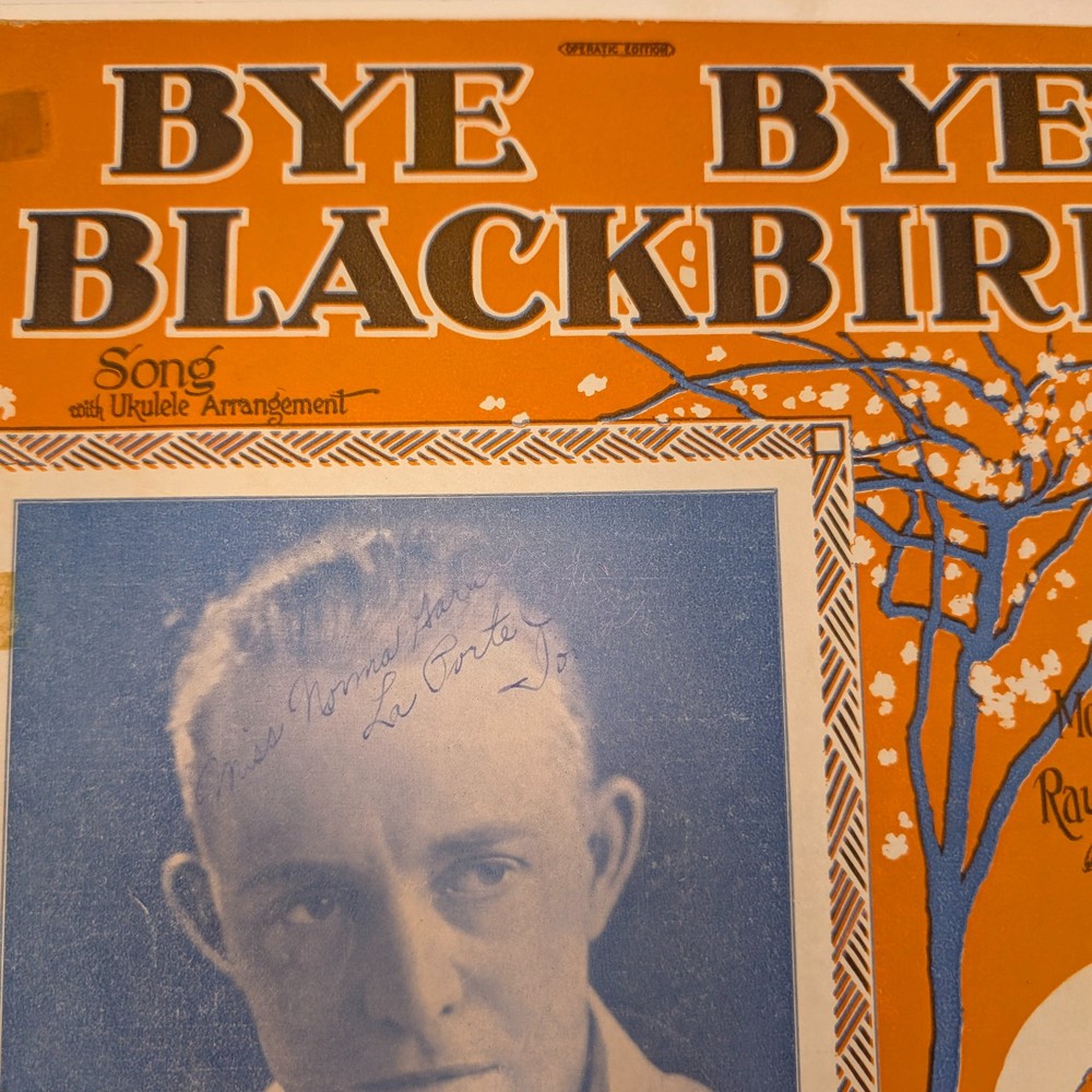 1926 BYE BYE BLACKBIRD Sheet Music Frank Richardson Ray Henderson Mort Dixon IA