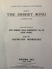 The Desert Song Vocal Score Sigmund Romberg 1926 Harms Inc Hammerstein Harbach