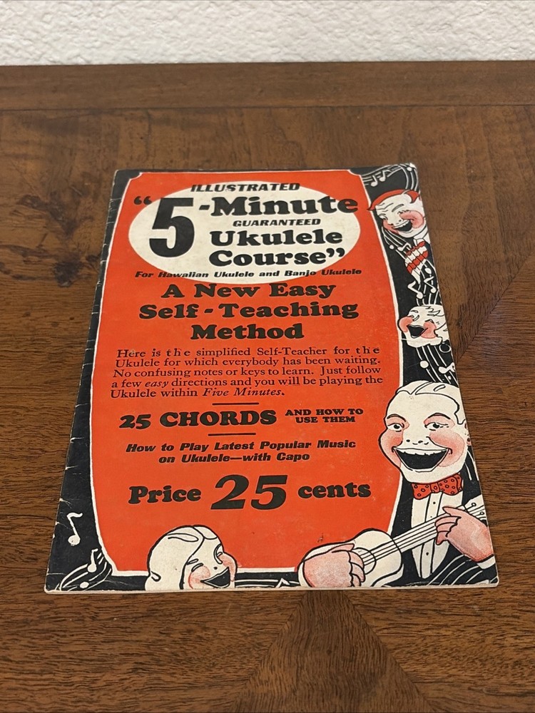 Illustrated “5-Minute Guaranteed Ukulele Course” Retro Booklet