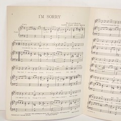 Vintage 1952 I&rsquo;m Sorry Sheet Music by Danny Egan and Billy White