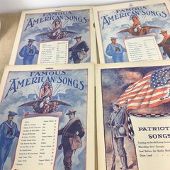 Vtg PATRIOTIC Sheet Music with Vocals Colorful Cover Art Graphics Lot of 12 USA