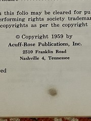 THE EVERLY BROTHERS 1959 Vintage Song Book Acuff-Rose Song Folio No. 1