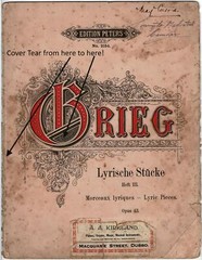 Grieg Lyrical Pieces Sheet Music Book Opus 43 6 songs titles in German 19 pages
