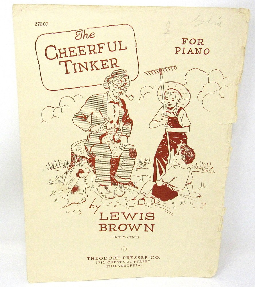 The Cheerful tinker Sheet Music 1942 For Piano Beginner US Seller