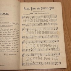Antique 1904 Songs of Worship and Grace Hymnal – L.W. Munhall Cloth Cover 5×7
