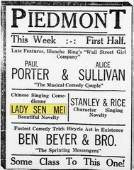 BB LADY SEN MEI (Chinese Comedienne) Sheet Music IRVING BERLIN