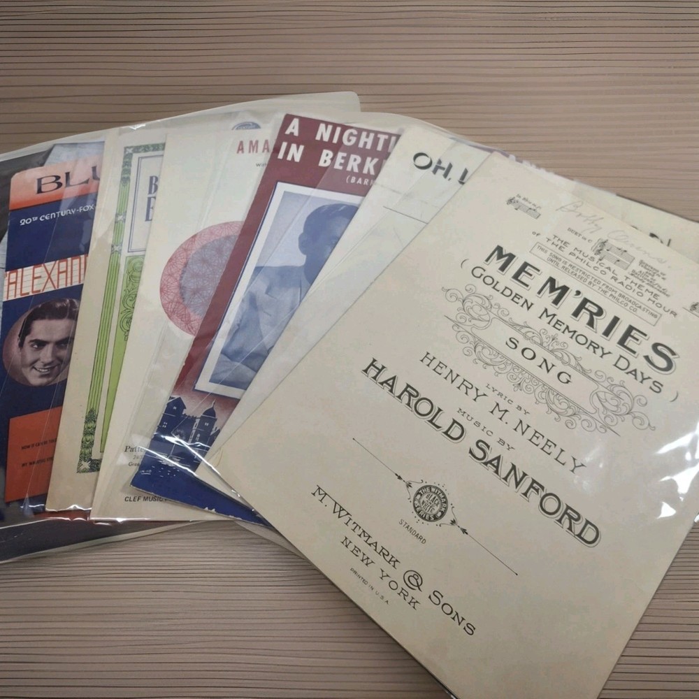 Lot Of 6 VINTAGE SHEET MUSIC Gershwin, Sanford, Berlin