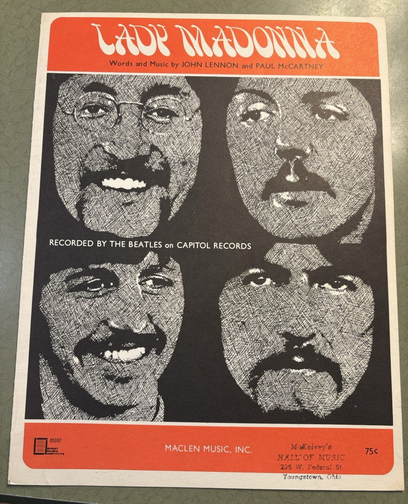 Maclen Music, Inc. The Beatles « Lady Madonna » Piano/Voice Sheet Music 05307