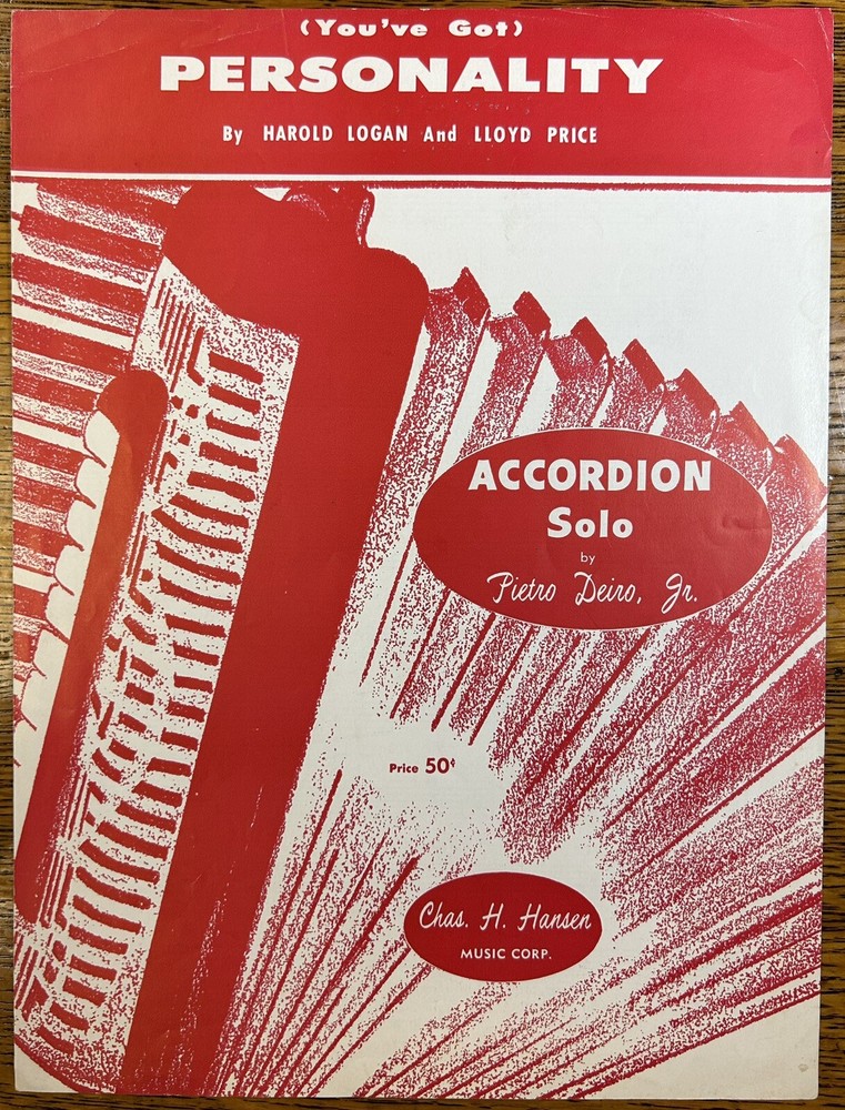 Personality 1959 Accordion Sheet Music Logan, Price, Deiro, Chas. Hansen