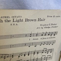 Jeanie With The Light Brown Hair Sheet Music 1932 C.C. Birchard & Co. by Foster