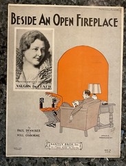1929 Beside An Open Fireplace Vaughn DeLeath Paul Denniker Vintage sheet music