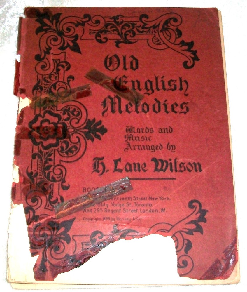 Antique 1899 Old English Melodies H. Lane Wilson Boosey & Co. Piano Voice Music