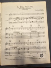 As Time Goes By Sheet Music Casablanca Humphrey Bogart Ingrid Bergman Vintage
