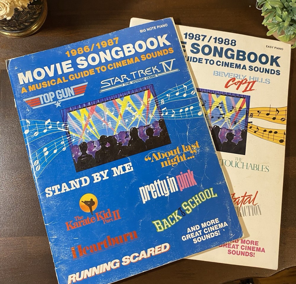 Vintage Movie Songbook Lot 1986-1988 Piano Sheet Music 80s Soundtrack Top Gun