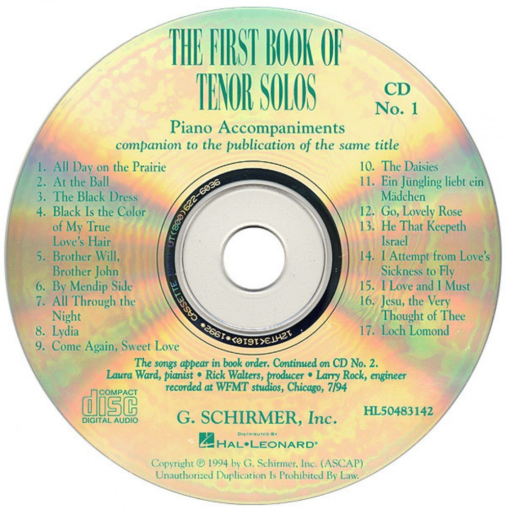 The First Book of Tenor Solos Accompaniment CDs Only – Set of 2 Vocal 050483142