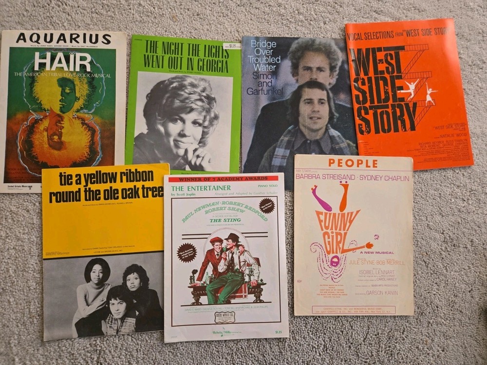 Lot of 7 Show Tunes, Movie Soundtracks- Sheet Music