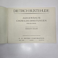 Buxtehude Orgelwerke Vol II Chorale Preludes 1951 Edition Peters #4457 H. Keller