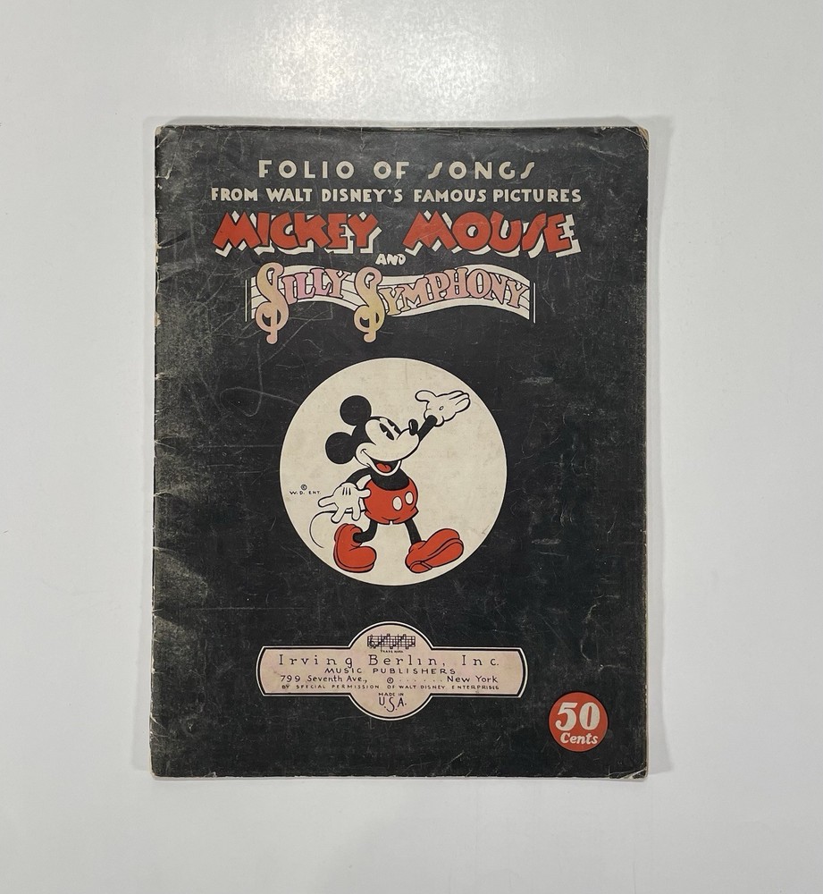 FOLIO OF SONGS Disney MICKEY MOUSE SILLY SYMPHONY Sheet Music 1934 – RARE!