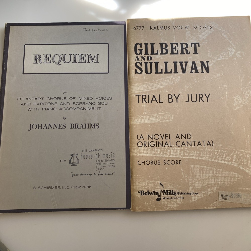 BRAHMS opus 45 – Requiem- Schirmer vocal score sheet music book 📕 PLUS 1 ab4