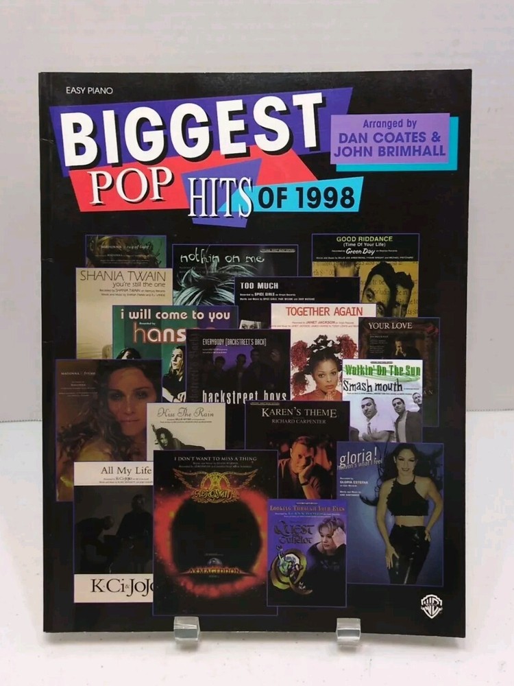 Biggest Pop Hits Of 1998 Sheet Music Song Book Easy Piano Coates Brimhall M36