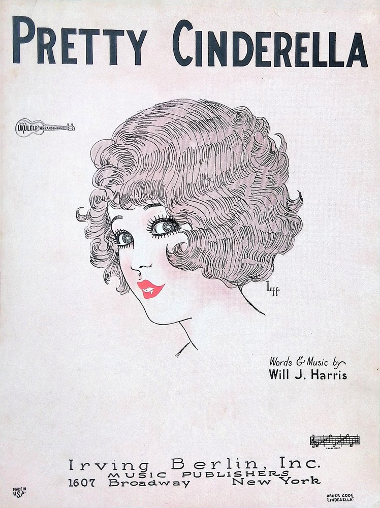 Pretty Cinderella Sheet Music Will Harris 1926 Fox Trot Flapper Cover Art