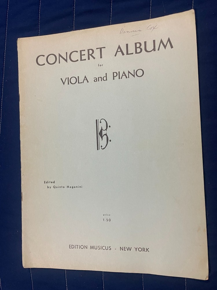 Concert Album For Viola and Piano Quinto Maganini Edition Musicus Sheet Music