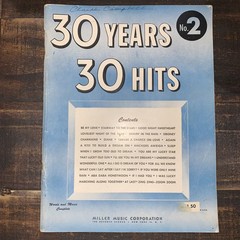 30 Years 30 Hits No. 2 Words Music Miller Sheet Music Book Piano Organ Lyrics