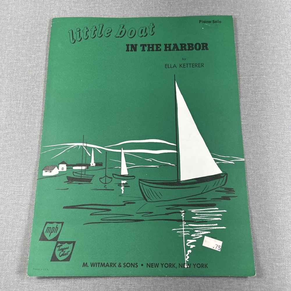 Little Boat in the Harbor Ella Ketterer Vintage 1941 Sheet Music Piano Solo