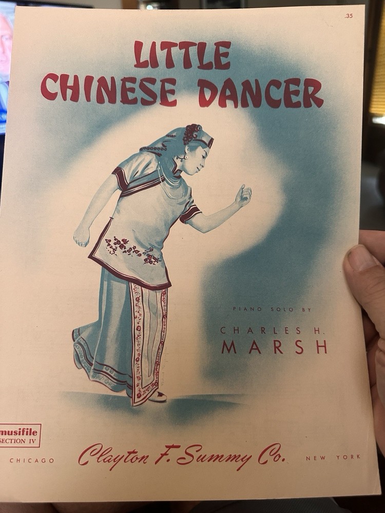 P 1947 9×12 Exotic Instrumental Sheet Music LITTLE CHINESE DANCER Charles Marsh