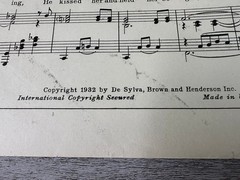Where The Blue of the Night Sheet Music Bing Crosby De Sylva Brown 1931 P/V/G