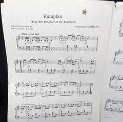 Rataplan Sheet Music 1942 Piano From Daughter of Regiment Donizetti US Seller