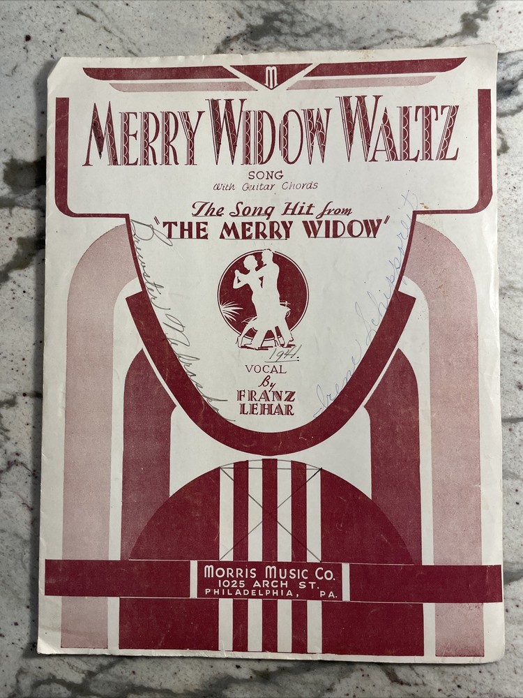Merry Widow Waltz Sheet Music Vintage 1932 Franz Lehar Max Freedman