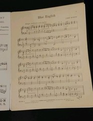 Blue English A Modern Piano Solo by Jimmy McHugh Sheet Music 1936