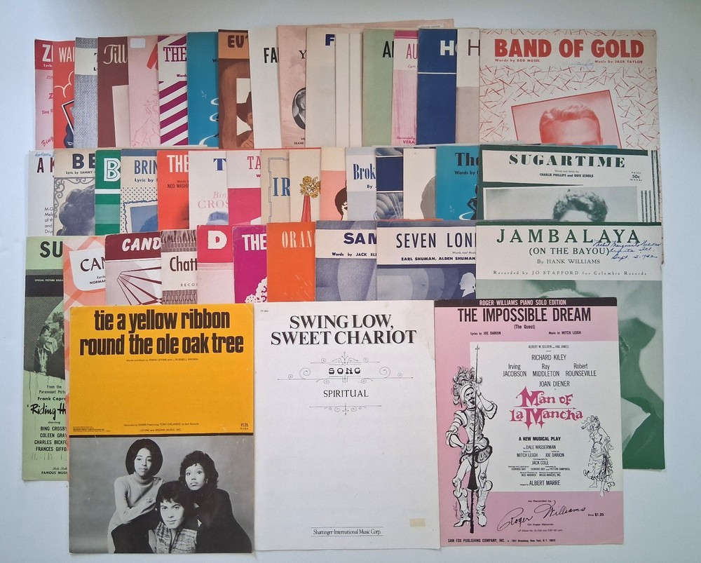 Lot of 40+ 1950s Vintage Sheet Music Pieces – All G or VG Condition